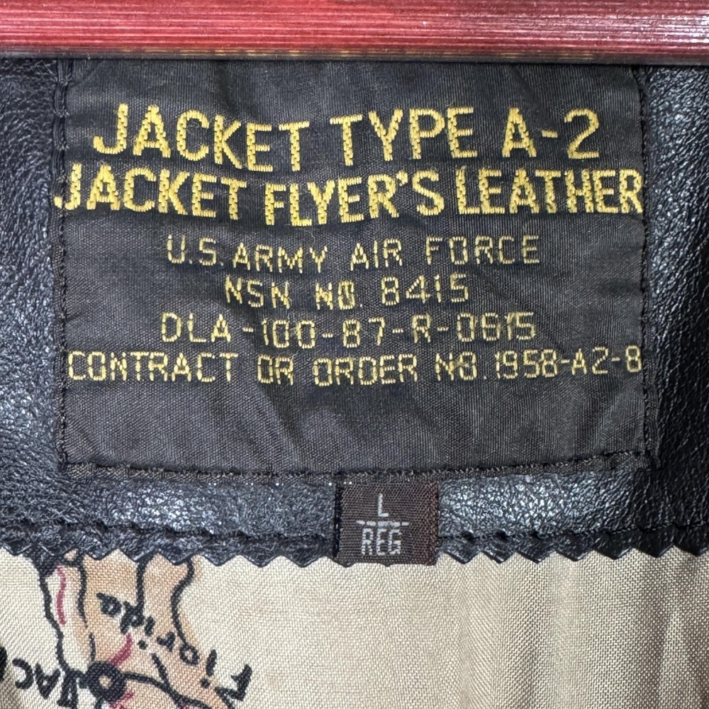 Vintage A2 Flight Leather Jacket Mens L Bomber US Army Air Force Brown - Picture 6 of 13